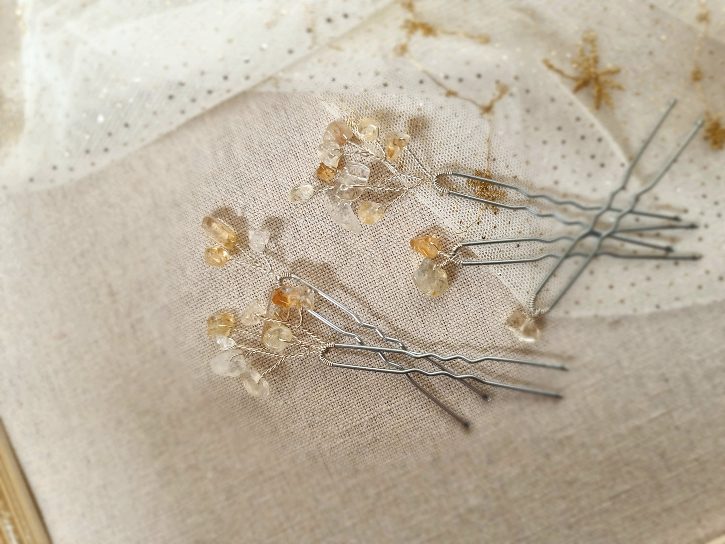 Verity Gemstone Hairpins