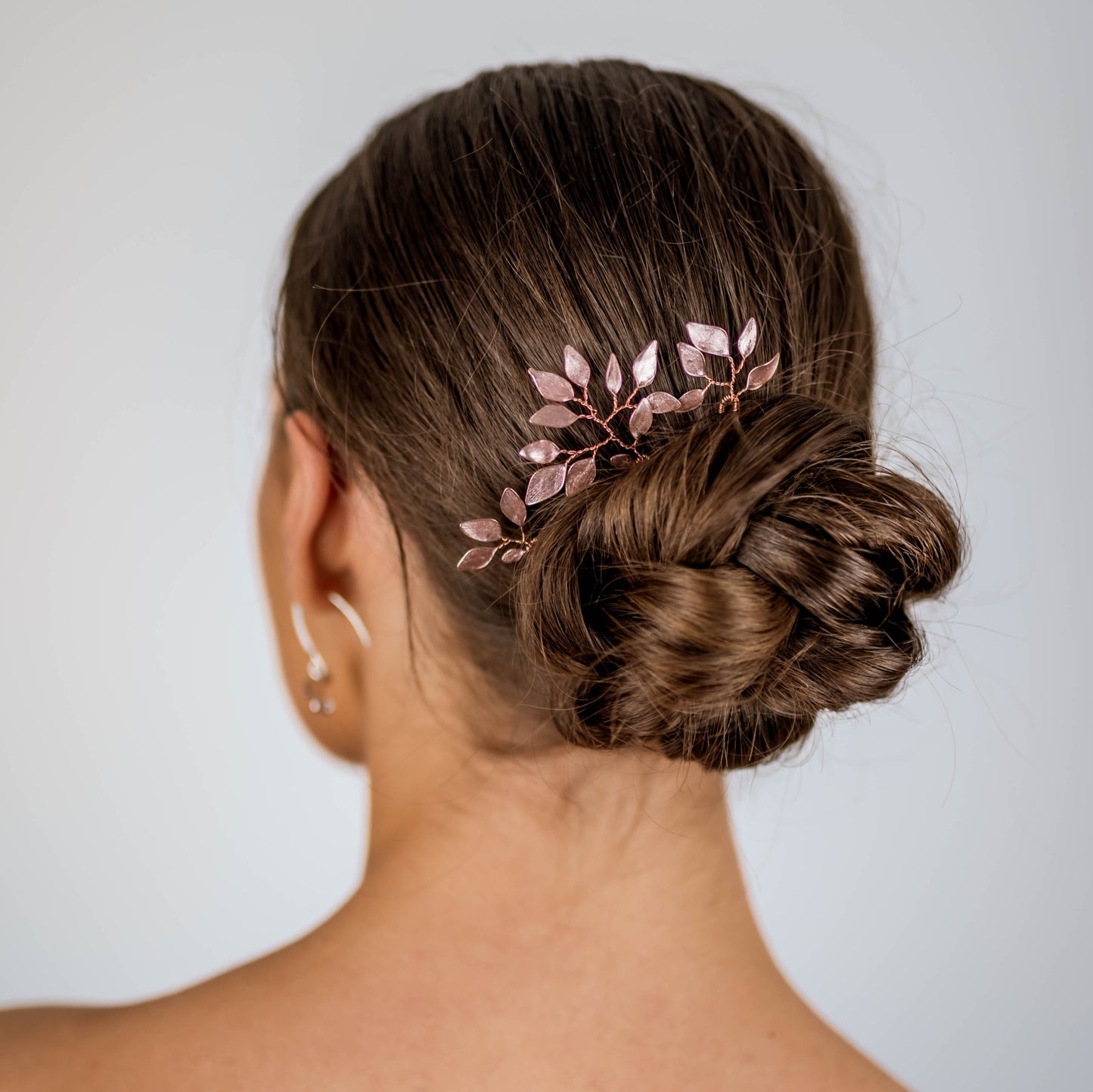 Enchanted Glass Hairpins Set of 3 in Rose Gold