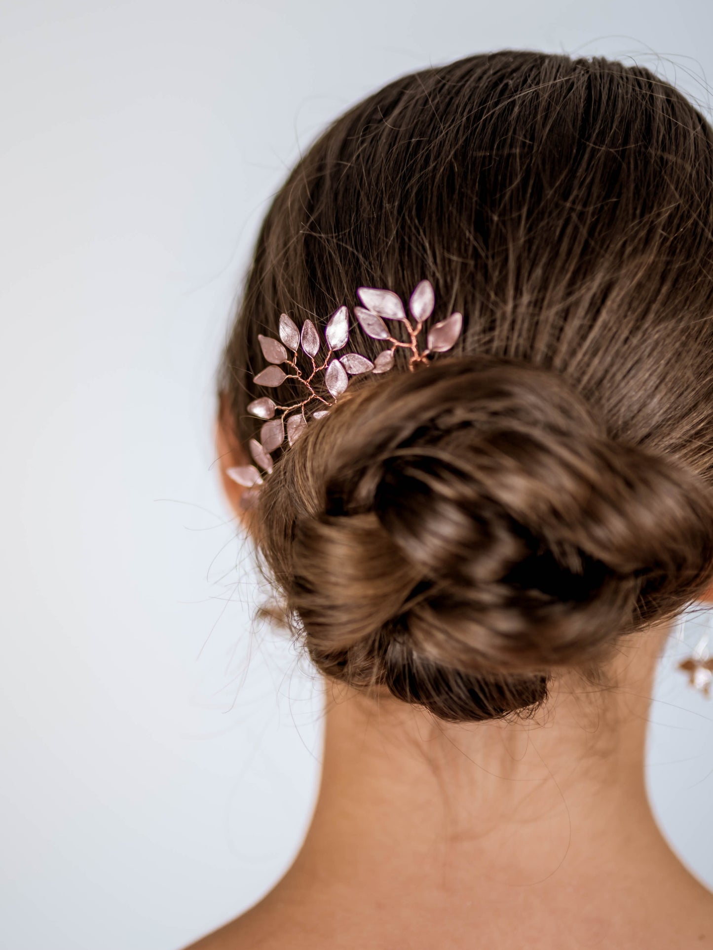 Enchanted Glass Hairpins Set of 3 in Rose Gold