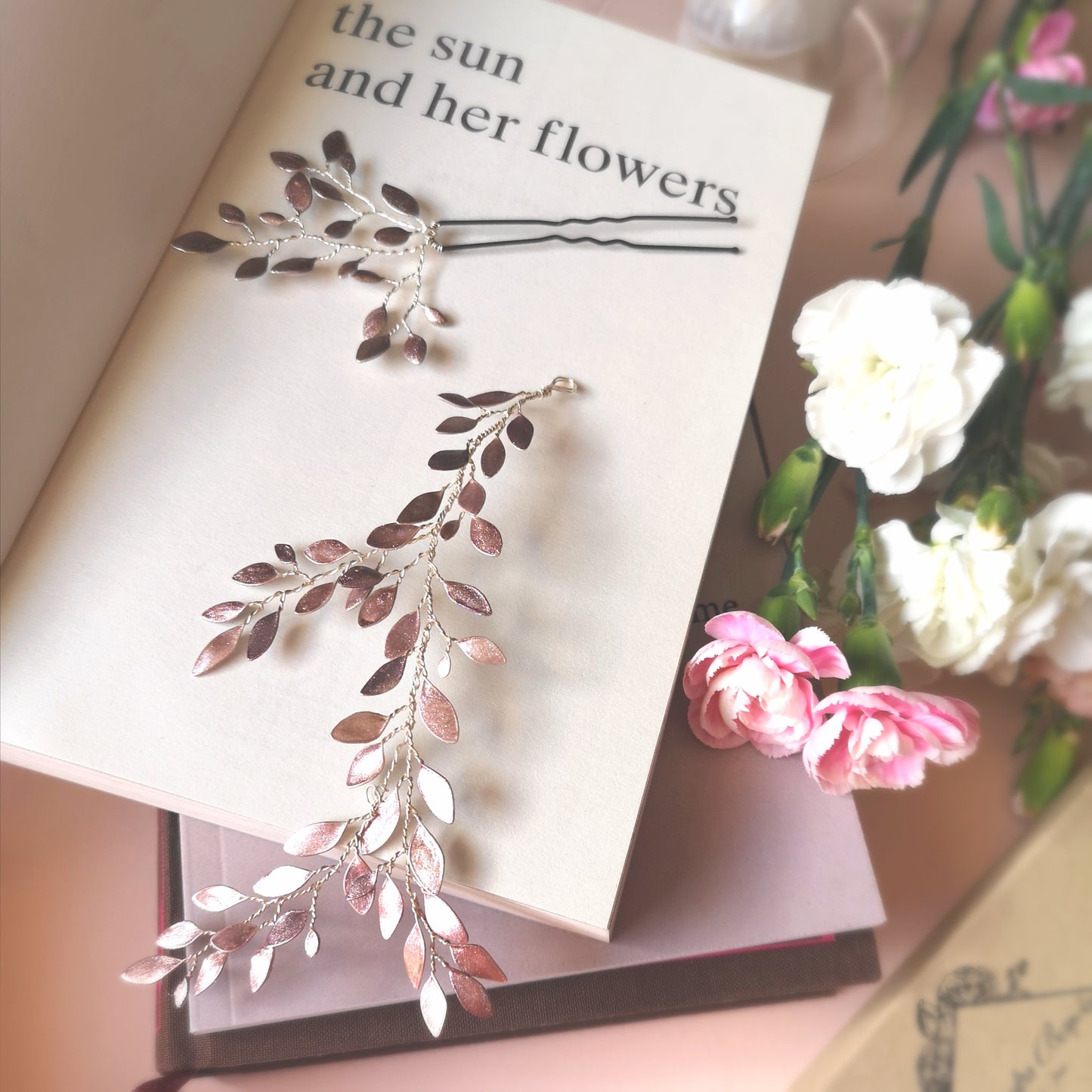 Enchanted Glass Branch Vine in Rose Gold