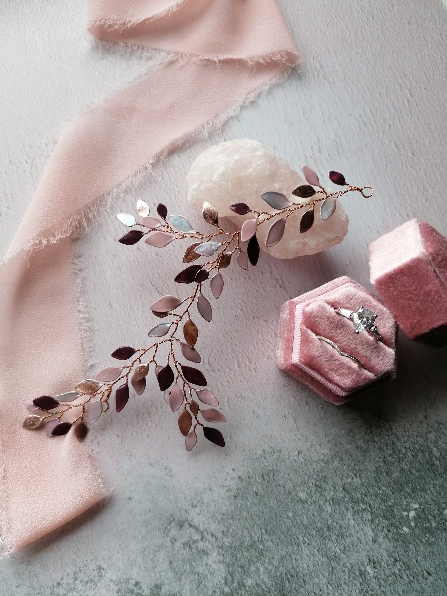 Enchanted Glass Branch Vine in Rose Gold