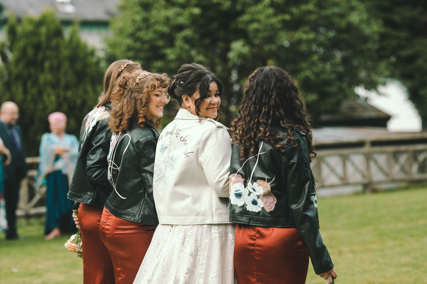 Custom Painted Jacket - Fully Customisable Initial & Flower Design