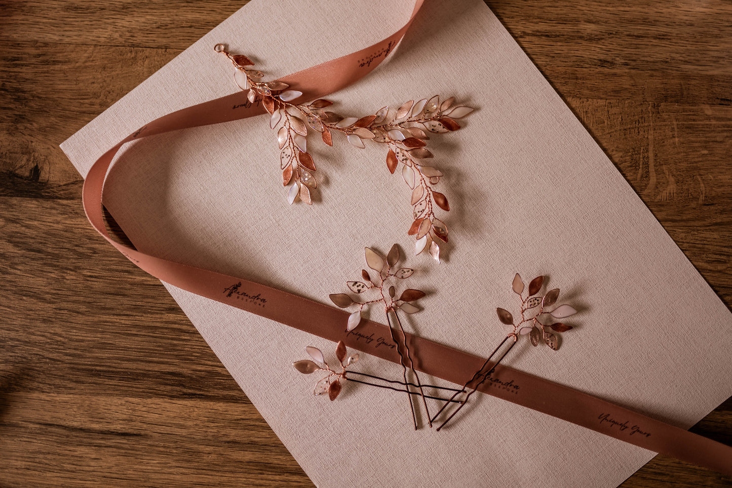 Enchanted Glass Branch Vine in Rose Gold