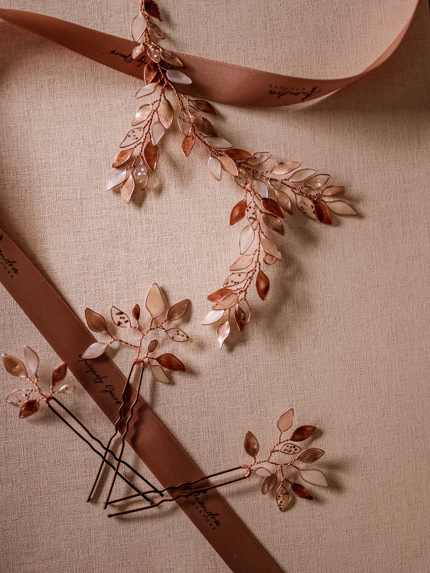 Enchanted Glass Branch Vine in Rose Gold