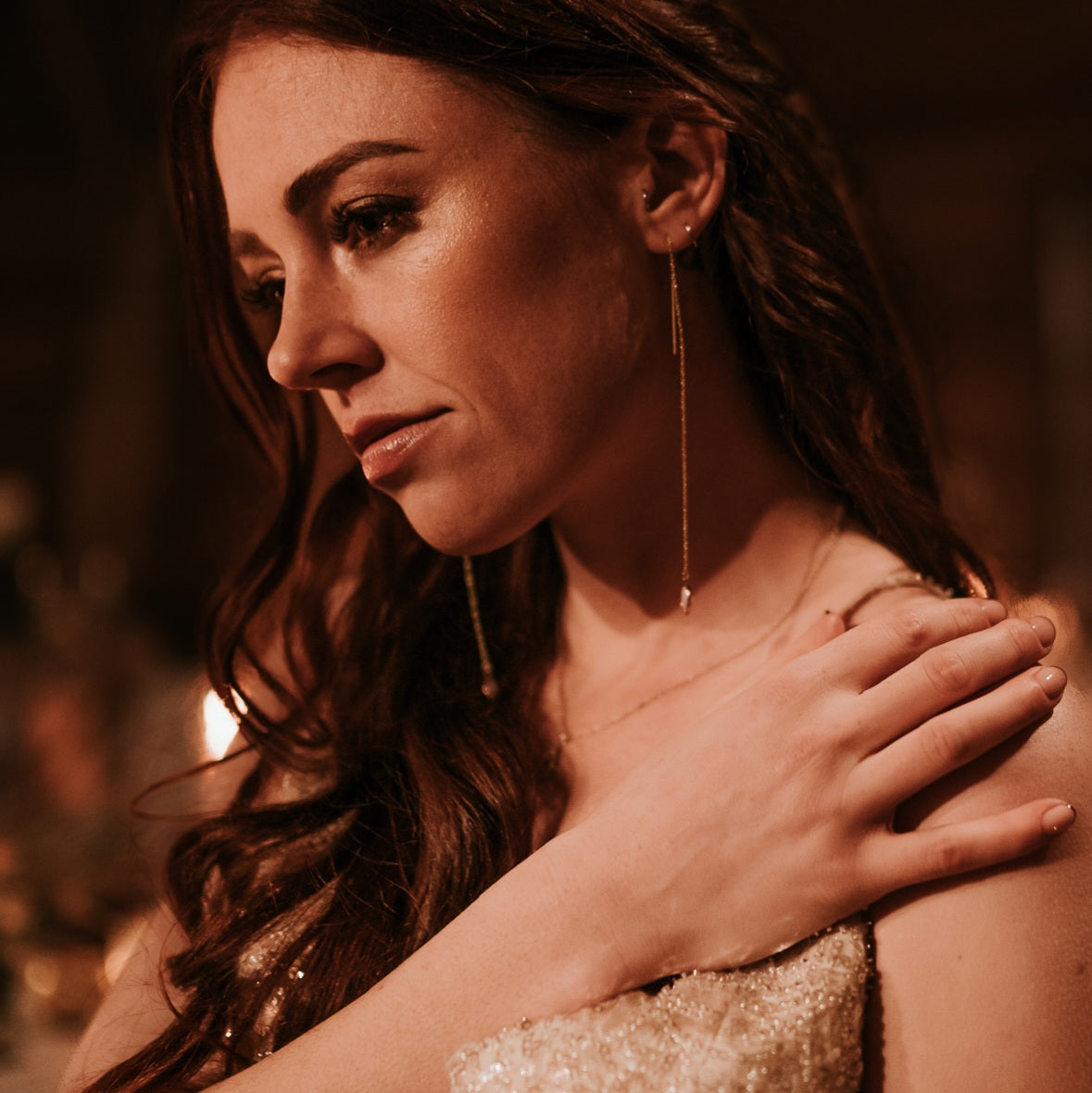 Lunar Opal Chain Earrings