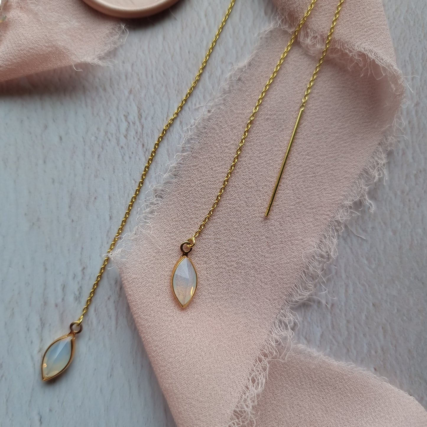 Lunar Opal Chain Earrings