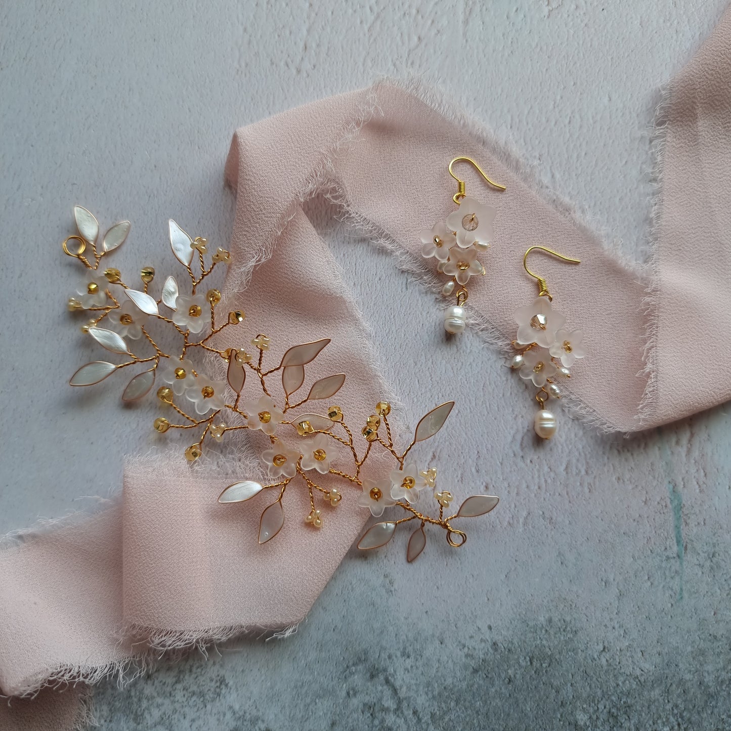 Forget Me Not Pearl Drop Earrings