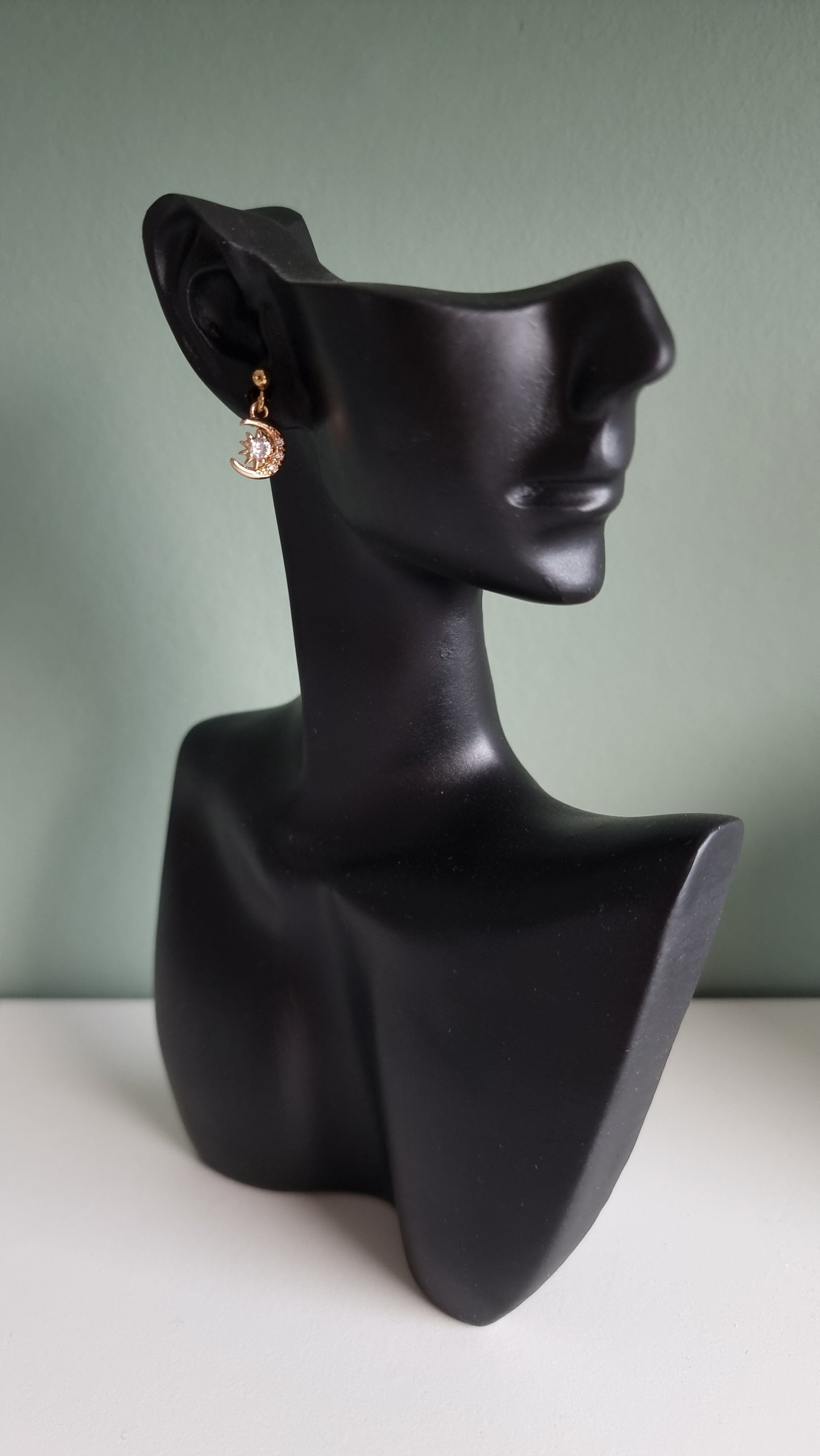 Pave Moon & Star Earrings