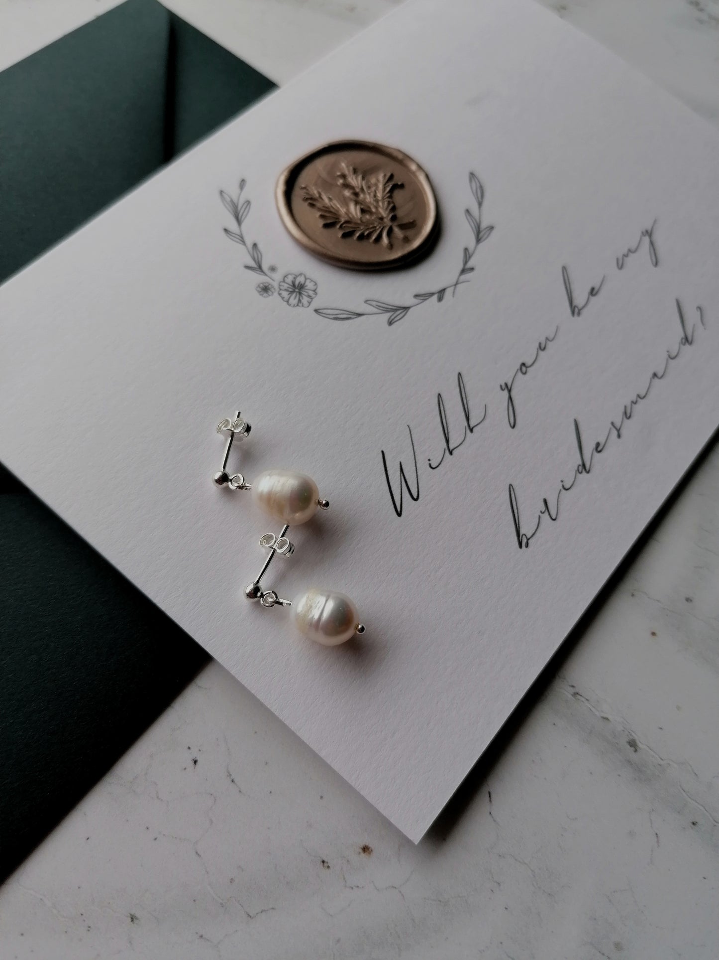 Teardrop Pearl Earrings