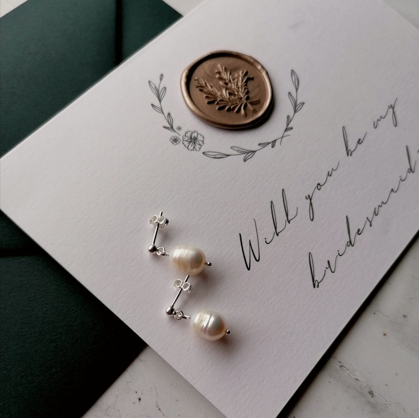 Teardrop Pearl Earrings
