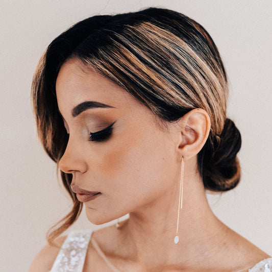 Lunar Opal Chain Earrings