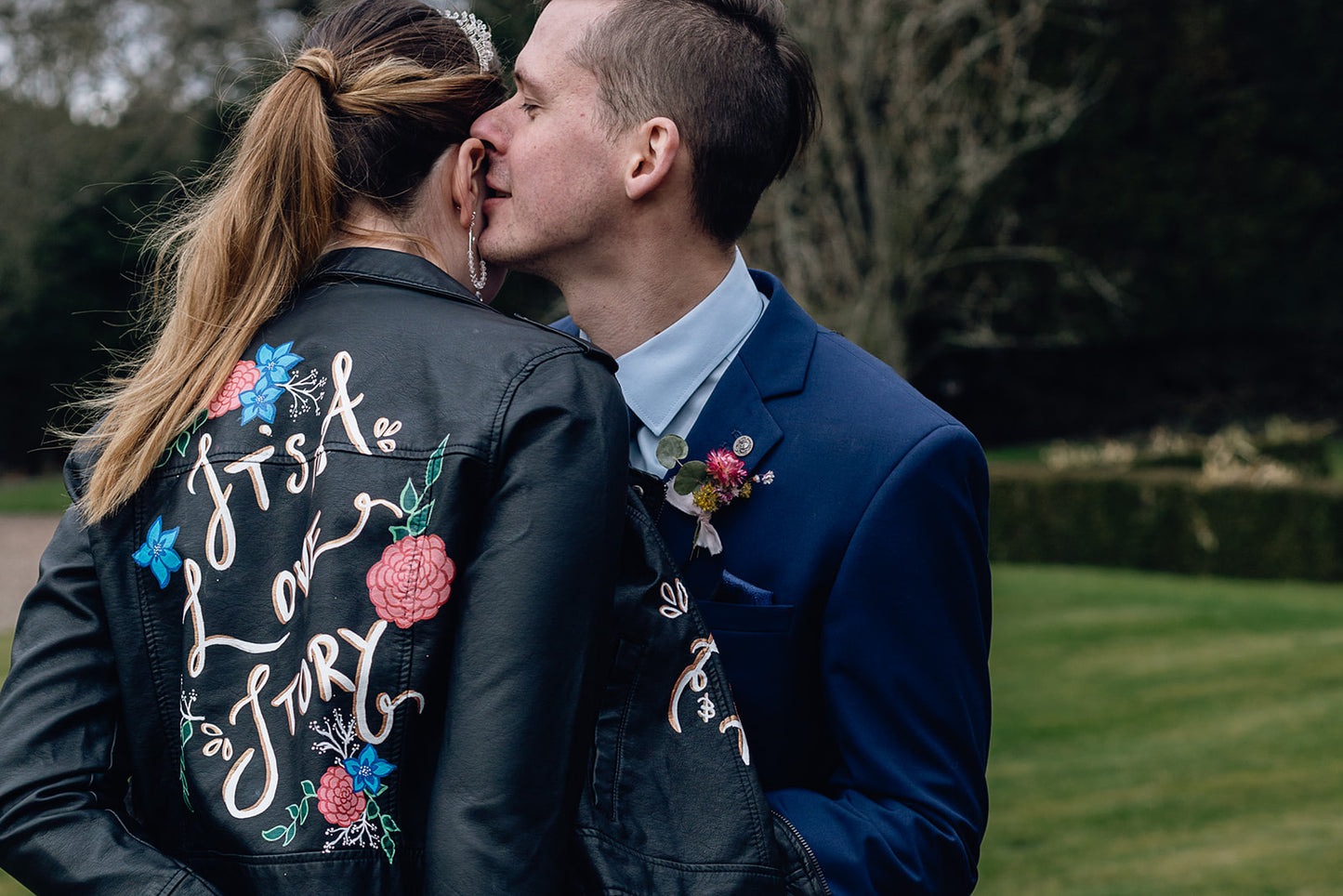 Custom Painted Jacket - Pocket/Lapel Design