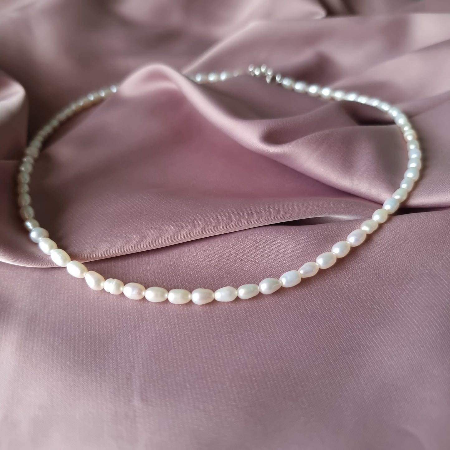 Silver Seed Pearl Necklace