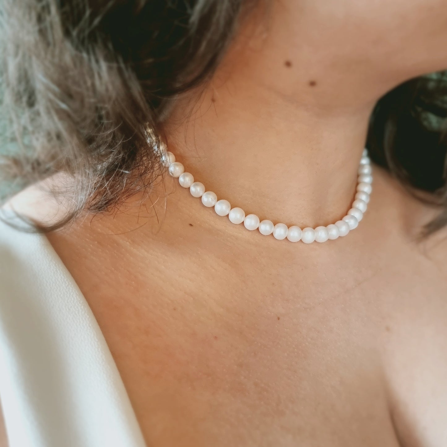 Silver Pearl Necklace