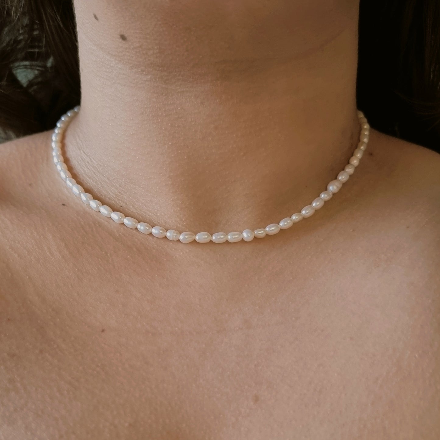 Silver Seed Pearl Necklace