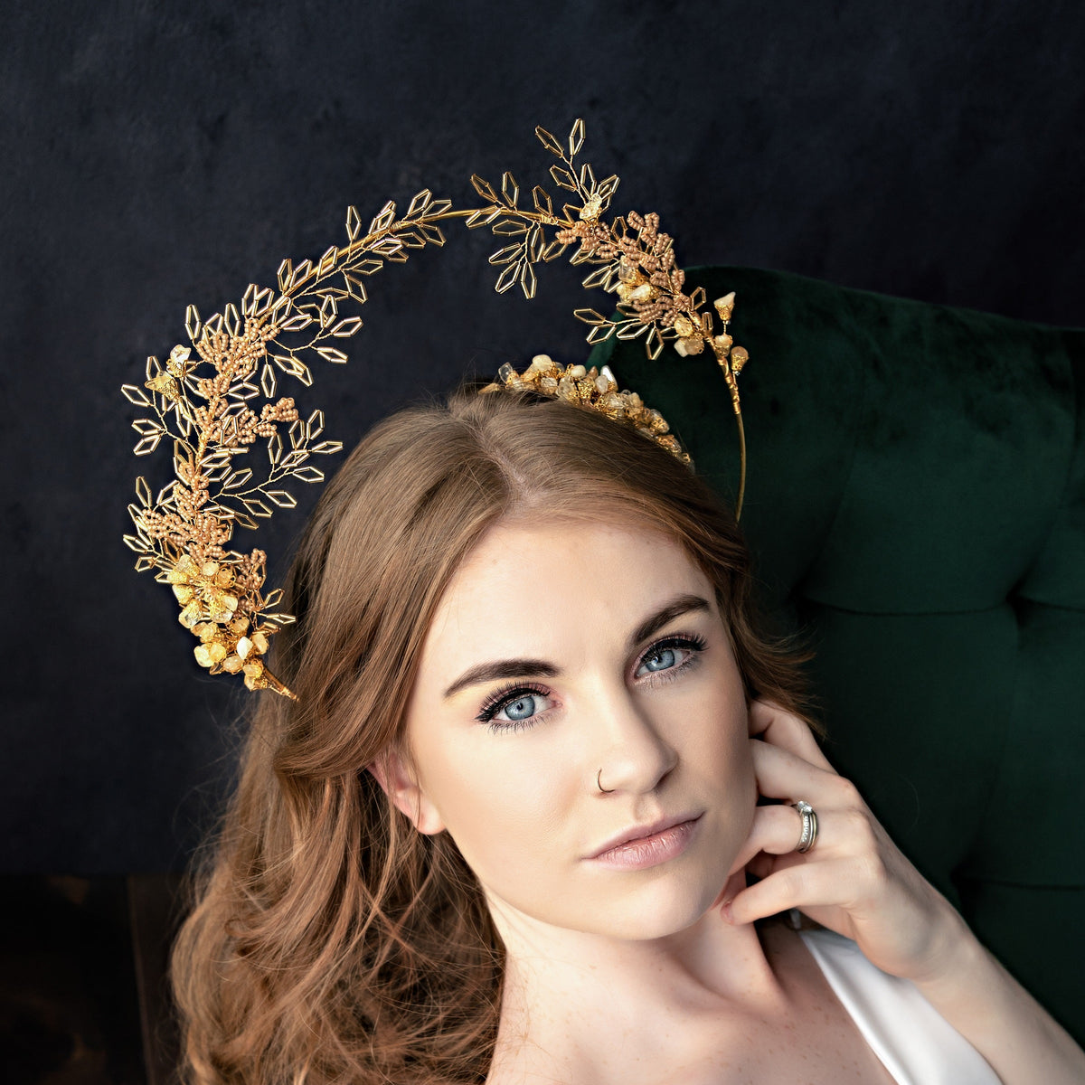 Effie Halo in Gold & Citrine