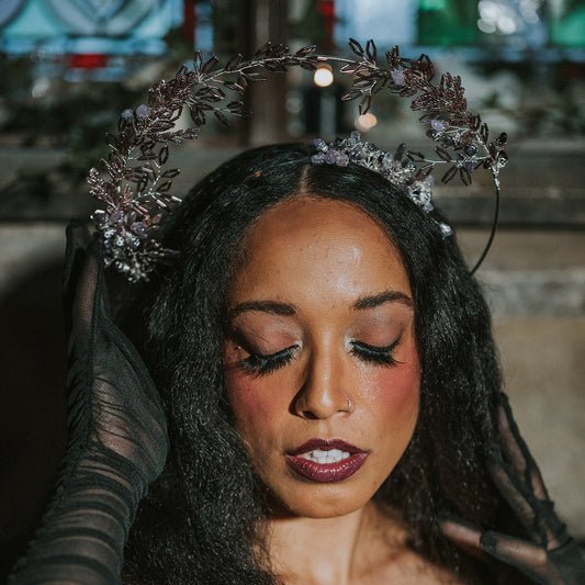 Effie Halo in Silver & Amethyst