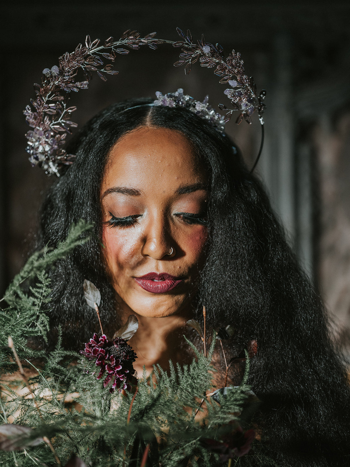 Effie Halo in Silver & Amethyst
