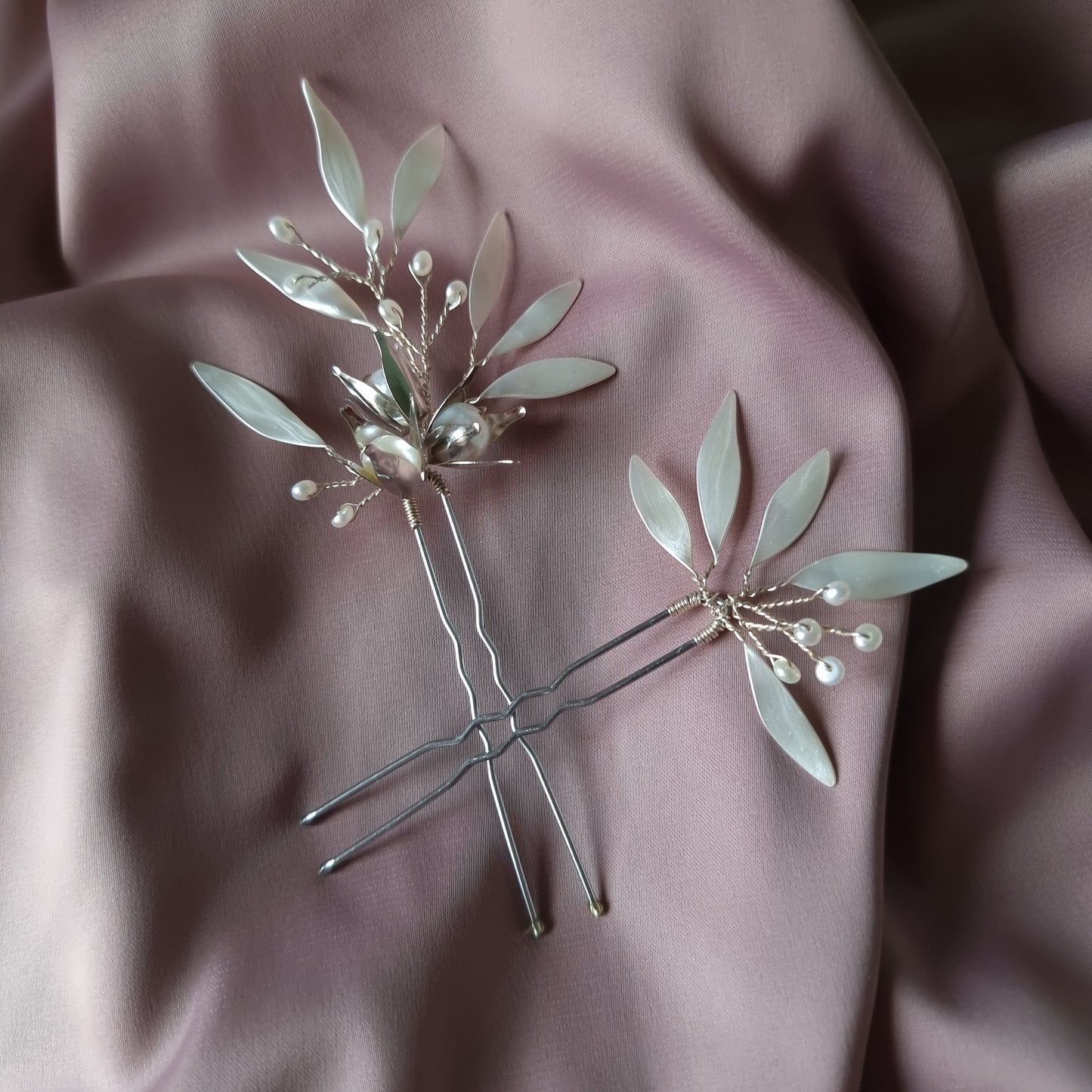 Snowdrop Hairpins Set of 2