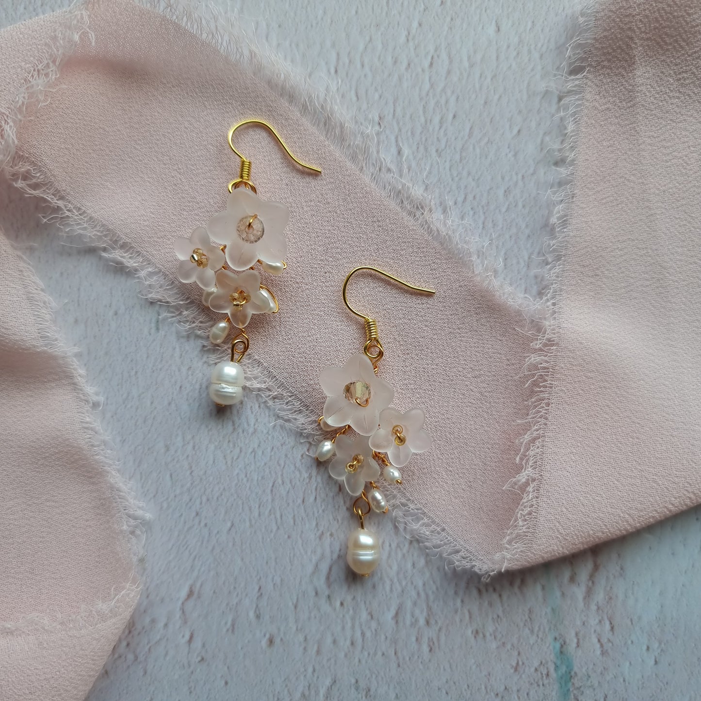 Forget Me Not Pearl Drop Earrings